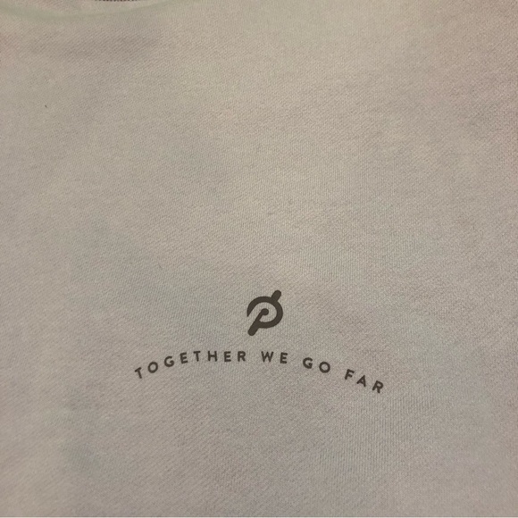 PELOTON Mauve Purple Crewneck Pullover Black Slogan Spellout Womens Size XS - Picture 9 of 9